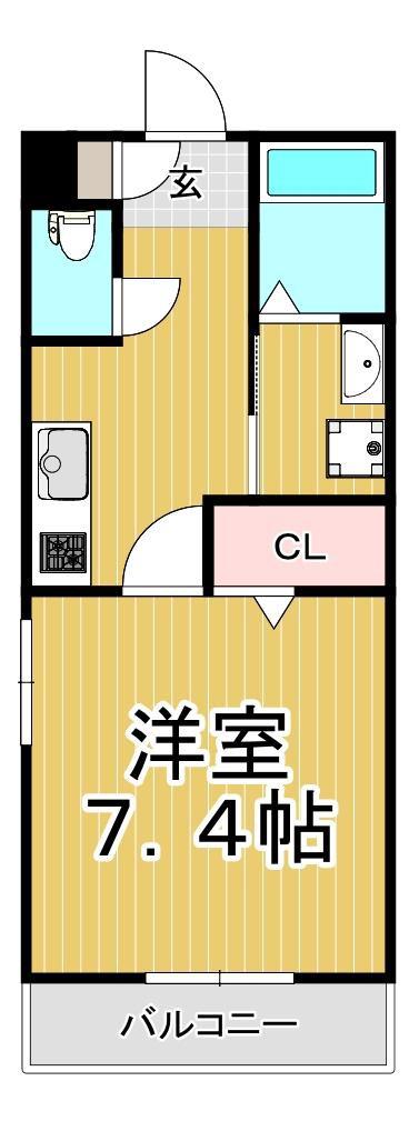 LUCIAS(1K/4階)の間取り写真
