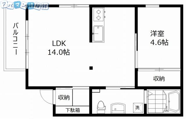 さくらハウス(1LDK/1階)の間取り写真