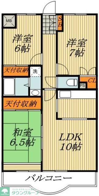 ウィーブ北町(3LDK/3階)の間取り写真