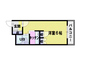 カサ・デ・ミオ(1K/4階)の間取り写真