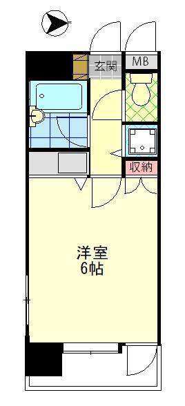 朝日プラザ長浜(ワンルーム/7階)の間取り写真