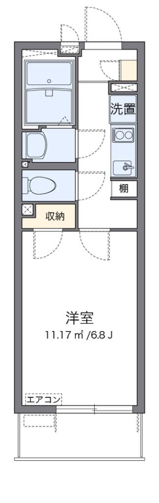 クレイノHIKARI(1K/2階)の間取り写真