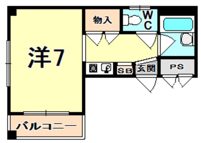 メゾン出口(ワンルーム/4階)の間取り写真