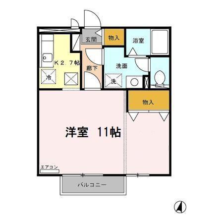 グランメールT(1LDK/1階)の間取り写真