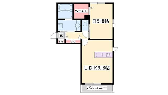 SPIDER(1LDK/2階)の間取り写真
