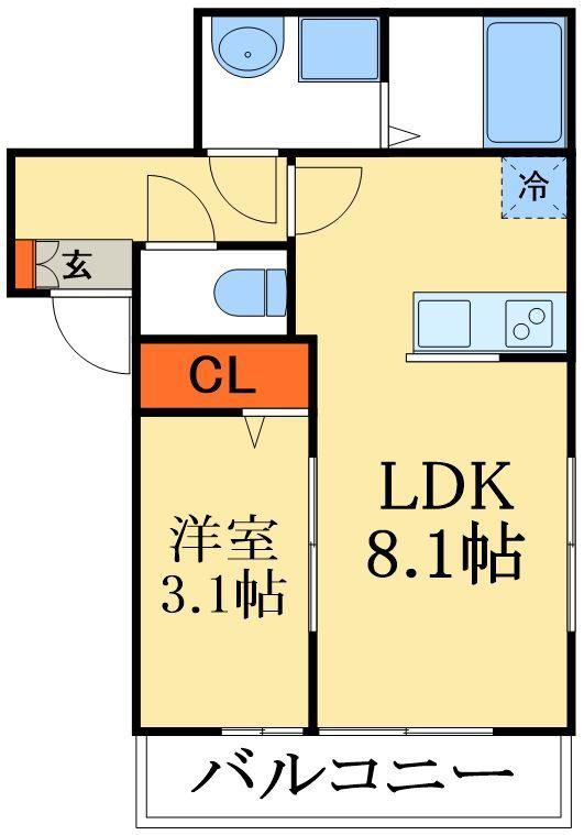 KAPILINA(1LDK/1階)の間取り写真