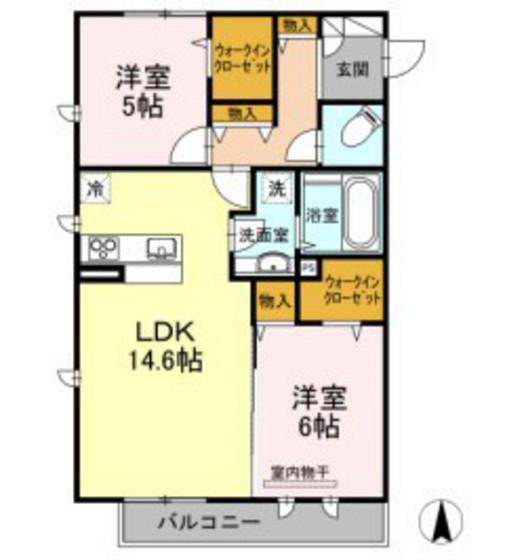CORAL REEF M(2LDK/3階)の間取り写真