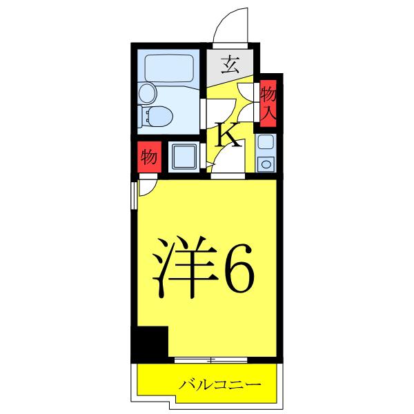 ジョイフル西川口第二(1K/6階)の間取り写真
