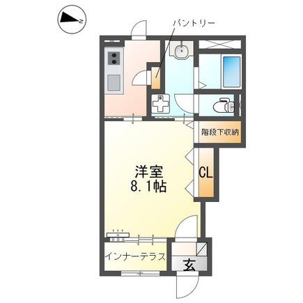 CASA石生(1K/1階)の間取り写真
