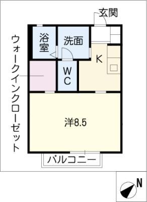 ルーチェ(1K/1階)の間取り写真