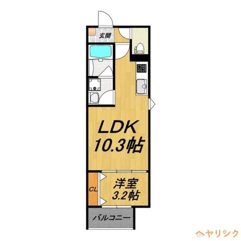 LECOCON上飯田(1LDK/1階)の間取り写真