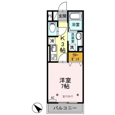 LIBERA SACRALE(1K/2階)の間取り写真