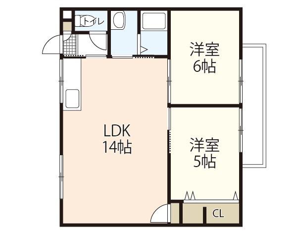 HUMMINGみのり(2LDK/2階)の間取り写真