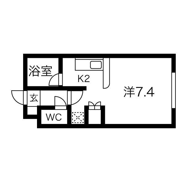プラスパークN11(1K/4階)の間取り写真