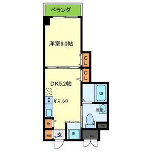 エスペランサ御影II(1DK/5階)の間取り写真