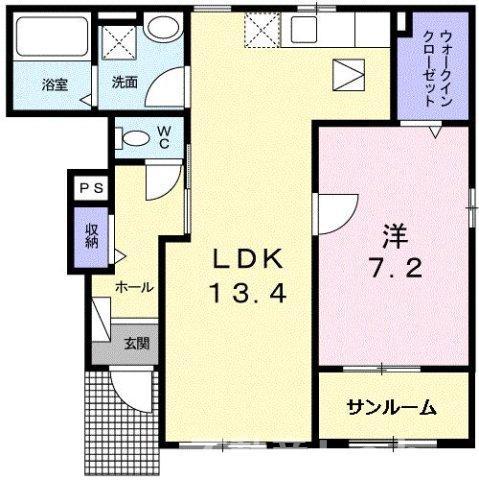 グレイス・ブリアン(1LDK/1階)の間取り写真