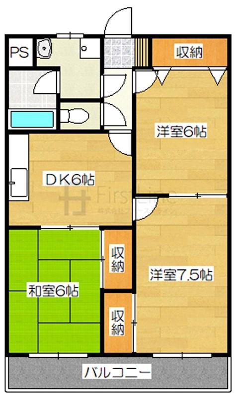 コトブキハイツ(3DK/3階)の間取り写真