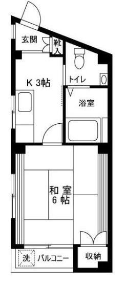 第3塚田ビル(1K/3階)の間取り写真