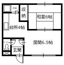 エコーハイツ(1LDK/2階)の間取り写真