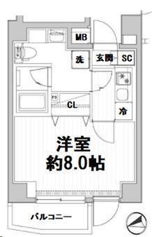 MASTERMIND JUBAN(1K/3階)の間取り写真