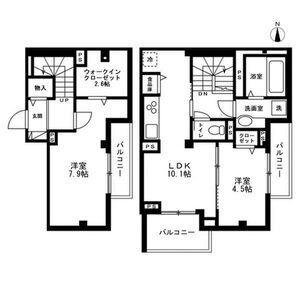 ロージィ赤羽(2LDK/4階)の間取り写真