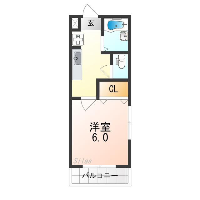 パークサイドハイツ(1K/1階)の間取り写真
