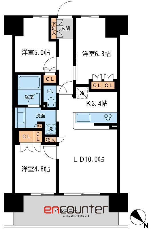 BLESS宮崎台(3LDK/1階)の間取り写真