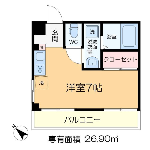 楓ビル(ワンルーム/3階)の間取り写真