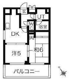 ヴェルハイム小金井II(2DK/3階)の間取り写真