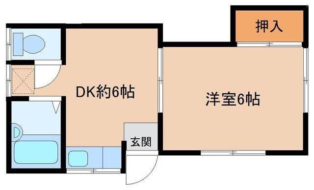 コーポ秋山(1DK/1階)の間取り写真