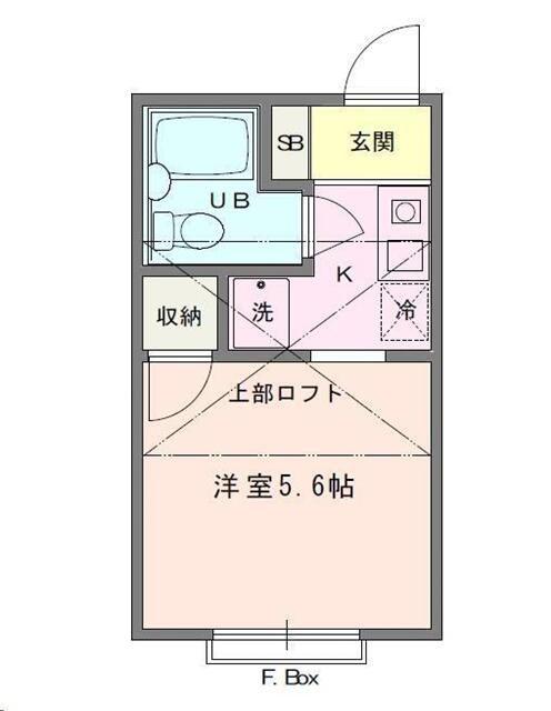 ラ・フォンテ山下(1K/2階)の間取り写真