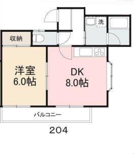 平田ビル(1DK/2階)の間取り写真