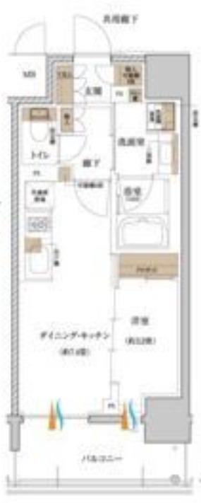 リビオレゾン靭公園(1DK/10階)の間取り写真