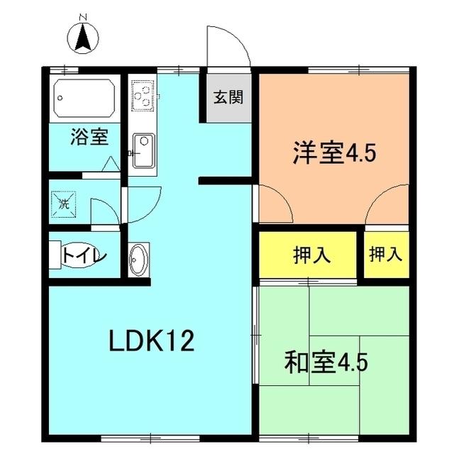 コーポ田中(2LDK/1階)の間取り写真