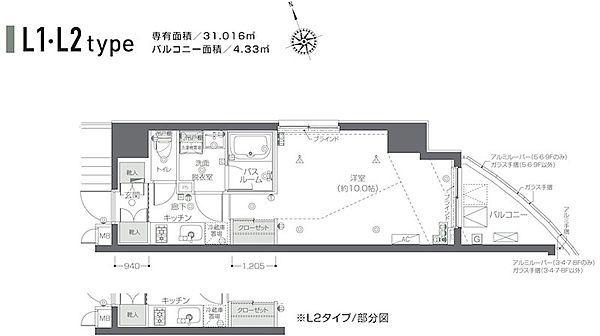 ZOOM新宿夏目坂(1K/9階)の間取り写真