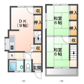後田コーポ(2DK/1階)の間取り写真