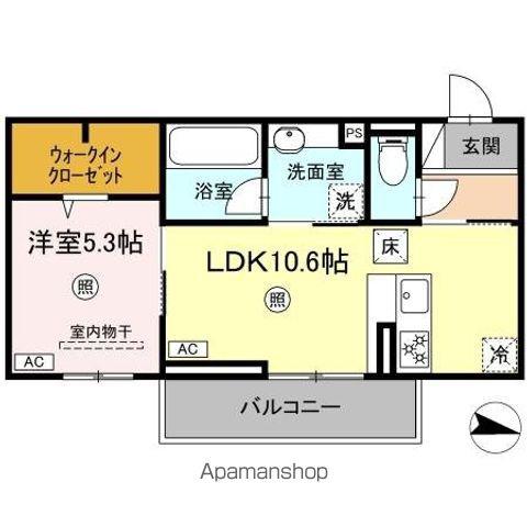 クオリティパレス千華(1LDK/1階)の間取り写真
