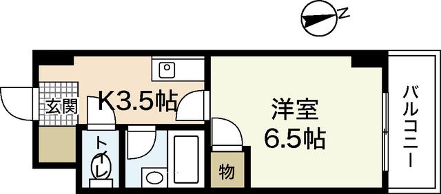 ソレイユ平和大通(1K/5階)の間取り写真