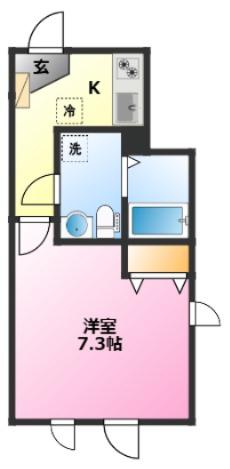 ラフィスタ新丸子(1K/1階)の間取り写真
