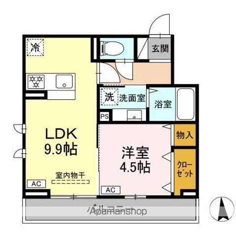 DBLESS横濱岸根公園I(1LDK/2階)の間取り写真