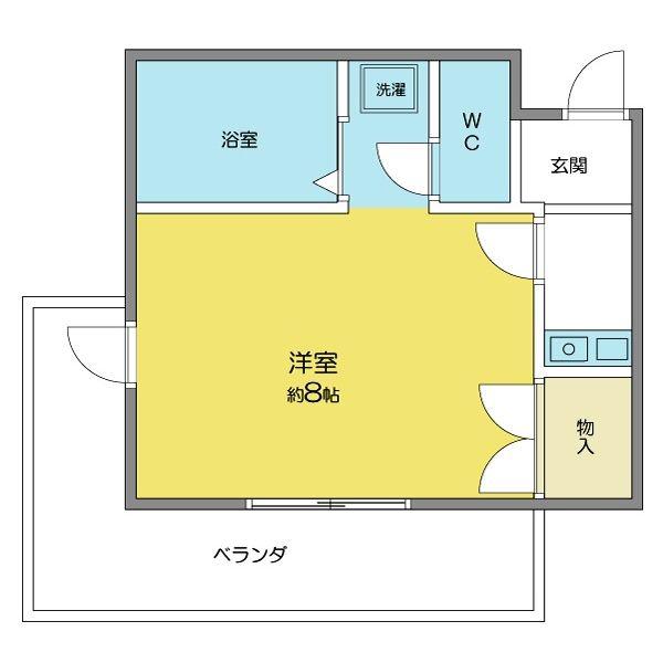 クレドール望が丘(1K/2階)の間取り写真