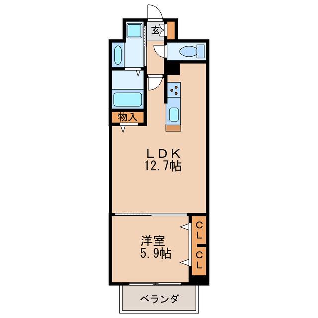 ザ・シンフォニア新栄(1LDK/12階)の間取り写真