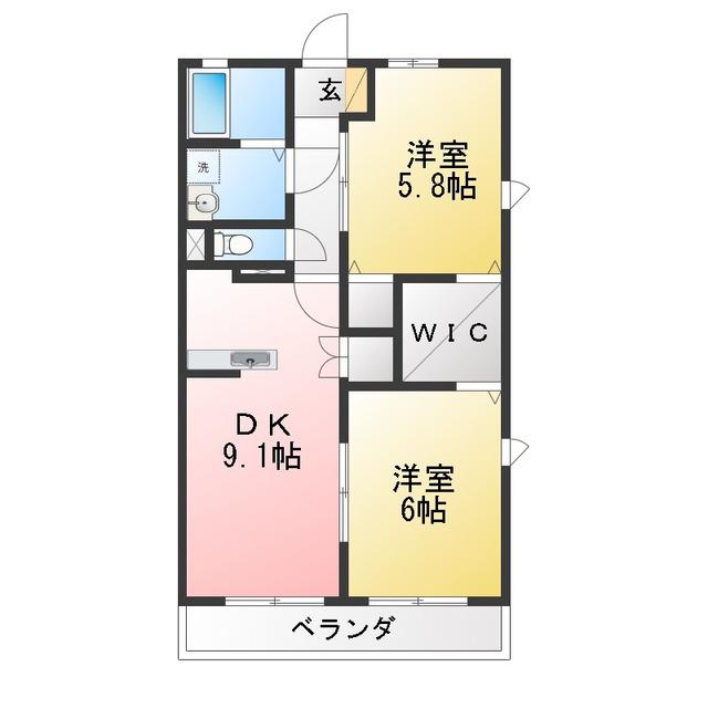 T-STYLE小浜(2DK/2階)の間取り写真
