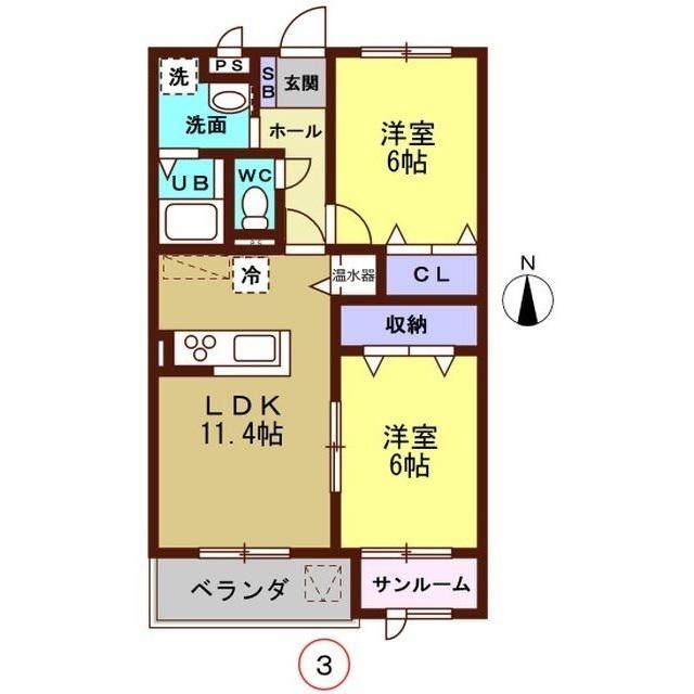 L&A 240(2LDK/2階)の間取り写真