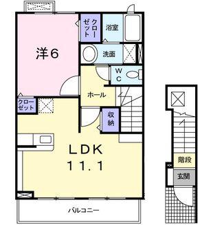 サニーレジデンス(1LDK/2階)の間取り写真