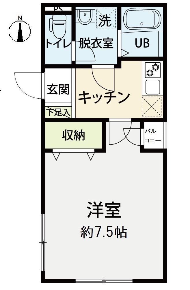 GLOBE RESIDENCE111(1K/4階)の間取り写真