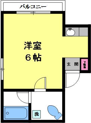 田中ビル(1K/1階)の間取り写真