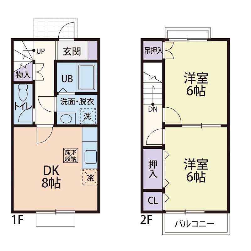 SWEETS VILLA A(2DK/1階)の間取り写真