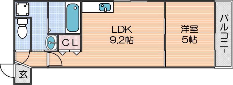 フジパレス西住之江II番館(1LDK/2階)の間取り写真