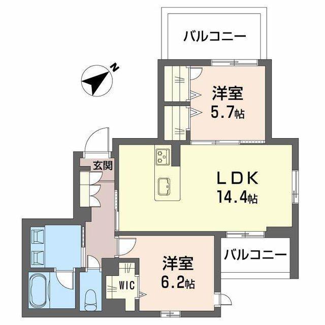 TRUST MAISON 京(2LDK/4階)の間取り写真
